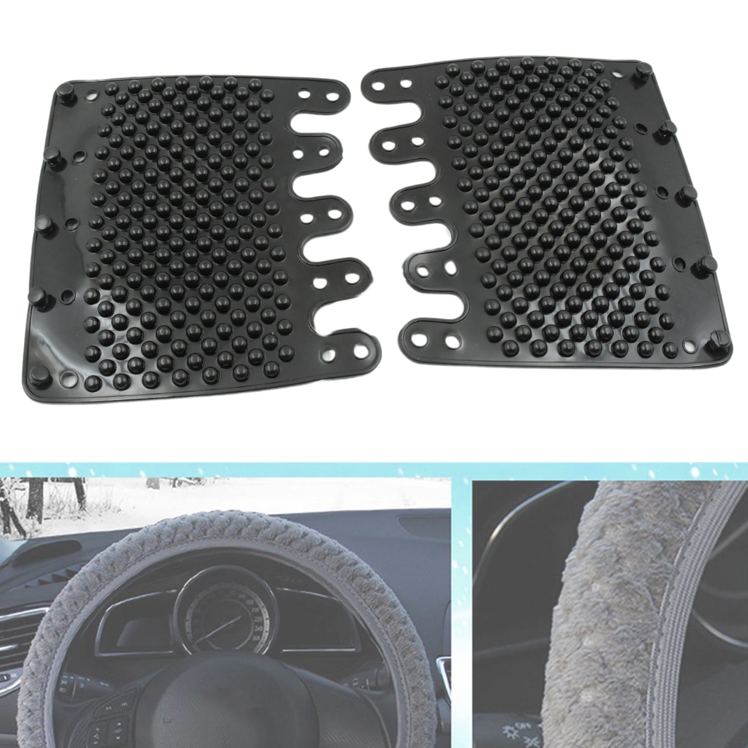 Silicon Car Massage Steering Cover High Quality Suitable For All Car (2 Pc Set) Silicon Car Massage Steering Cover High Quality Suitable For All Car (2 Pc Set)